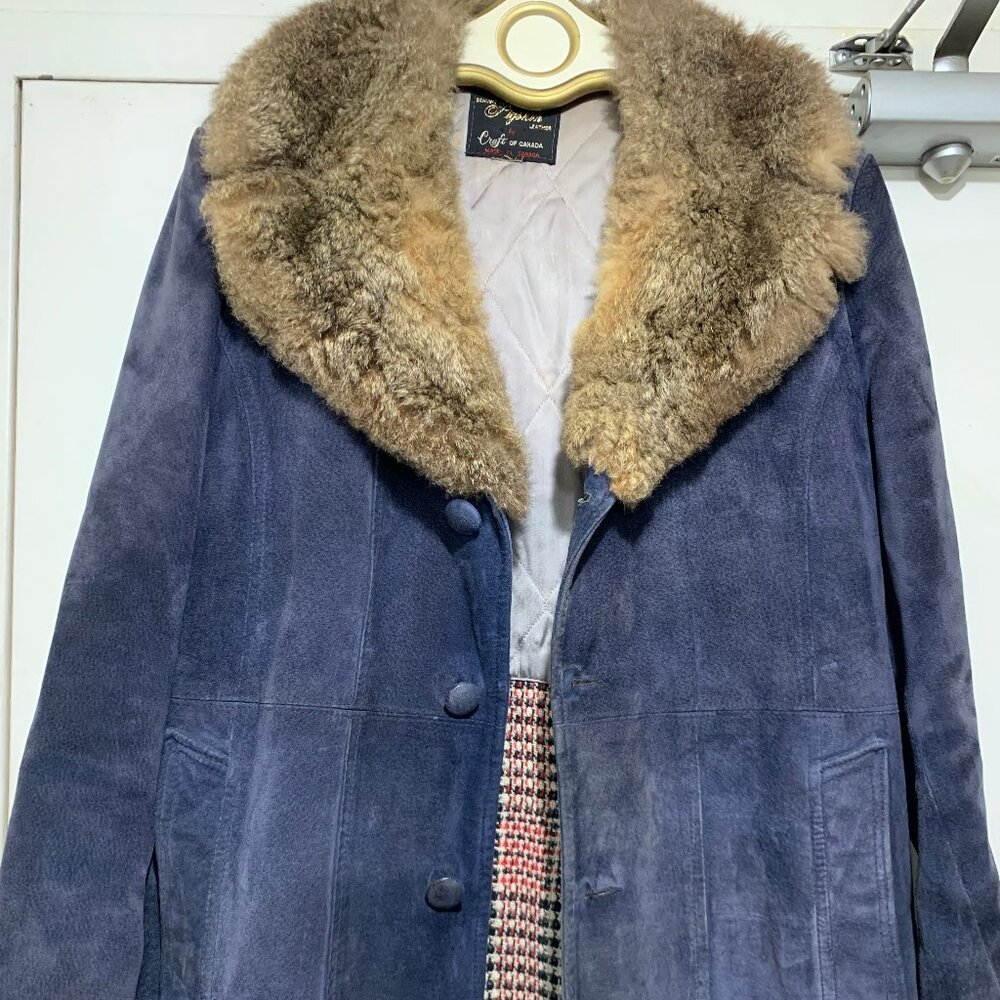 VINTAGE PETER PAN'S FUR COLLAR PIGSKIN SUEDE LEATHER JACKETS SIZE S/M